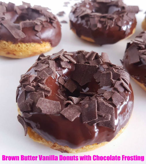 brown butter vanilla donuts with chocolate frosting