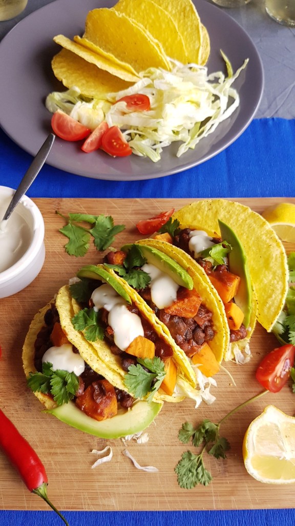 Smokey Black Bean Sweet Potato Tacos