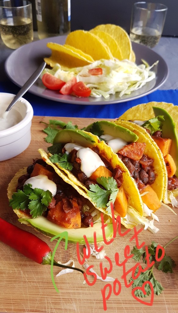 Smokey Black Bean Sweet Potato Tacos