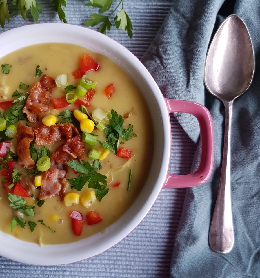 Chicken, Corn and Bacon soup