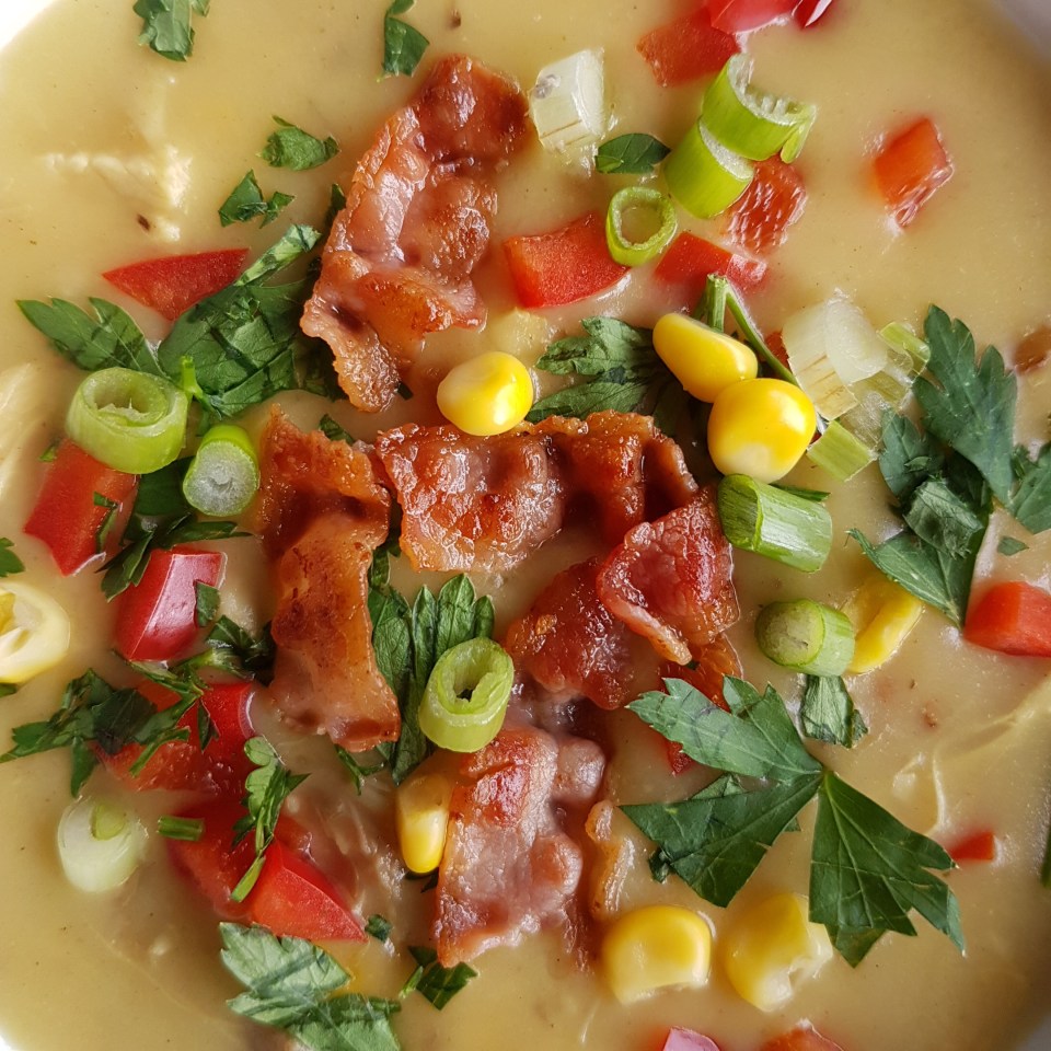 Chicken, Corn and Bacon soup