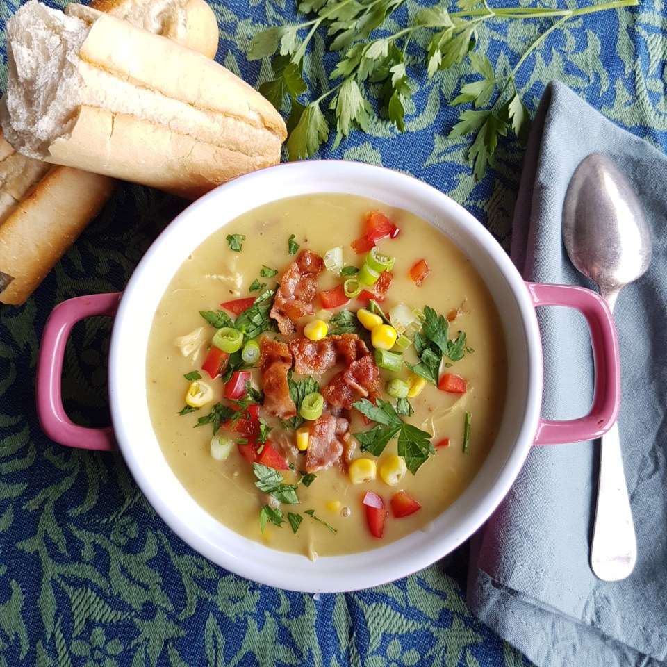 Chicken, Corn and Bacon soup