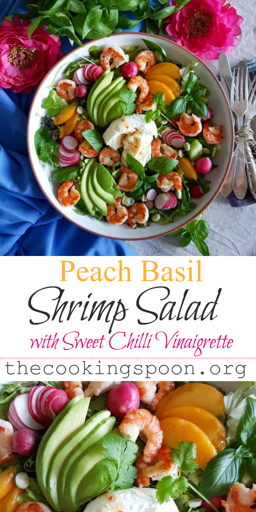 Peach Basil Shrimp Salad
